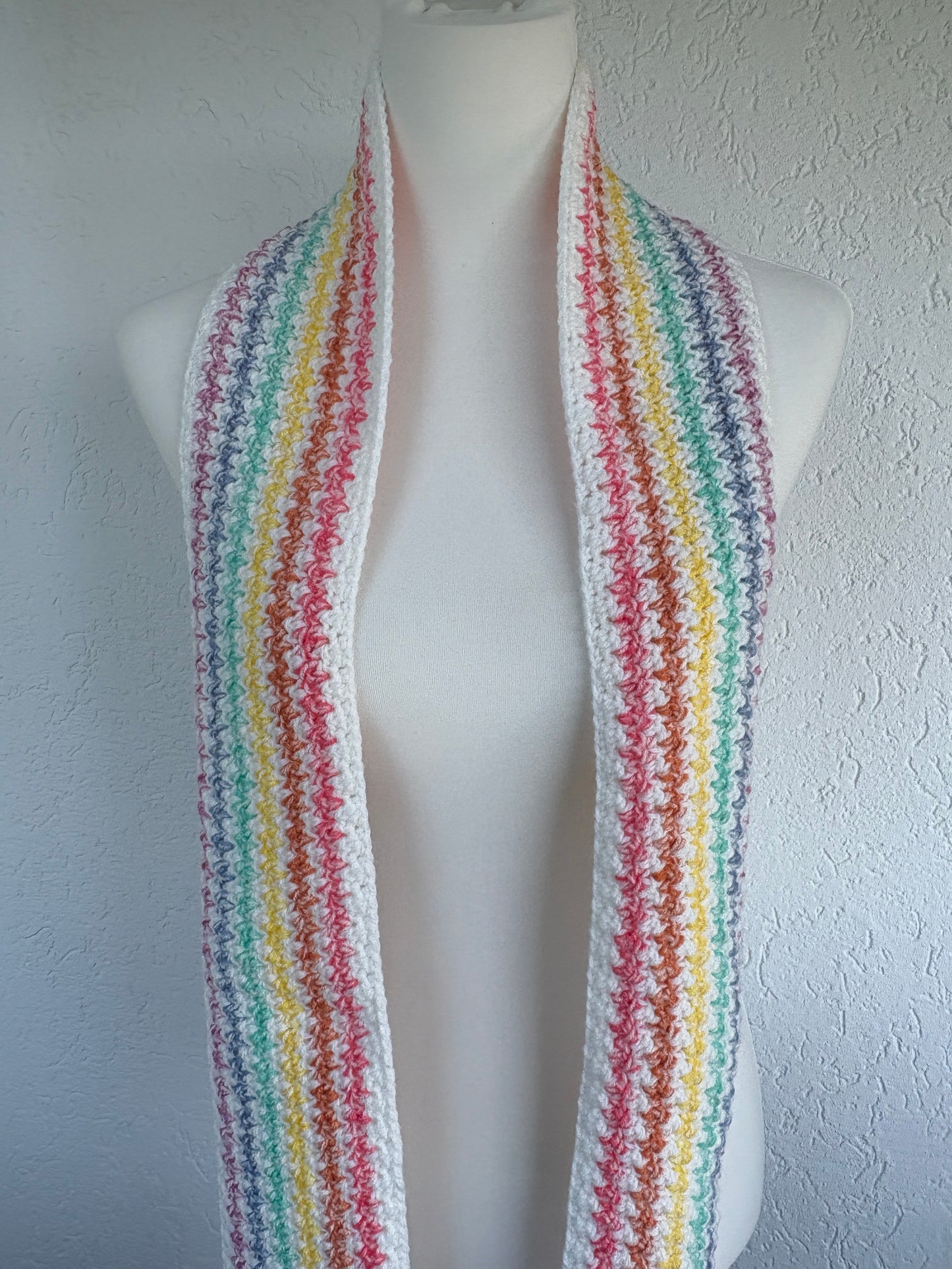 Regenbogen-Schal aus Polyacryl, 215cm lang