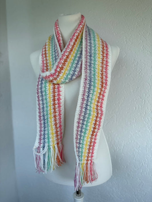 Regenbogen-Schal aus Polyacryl, 215cm lang