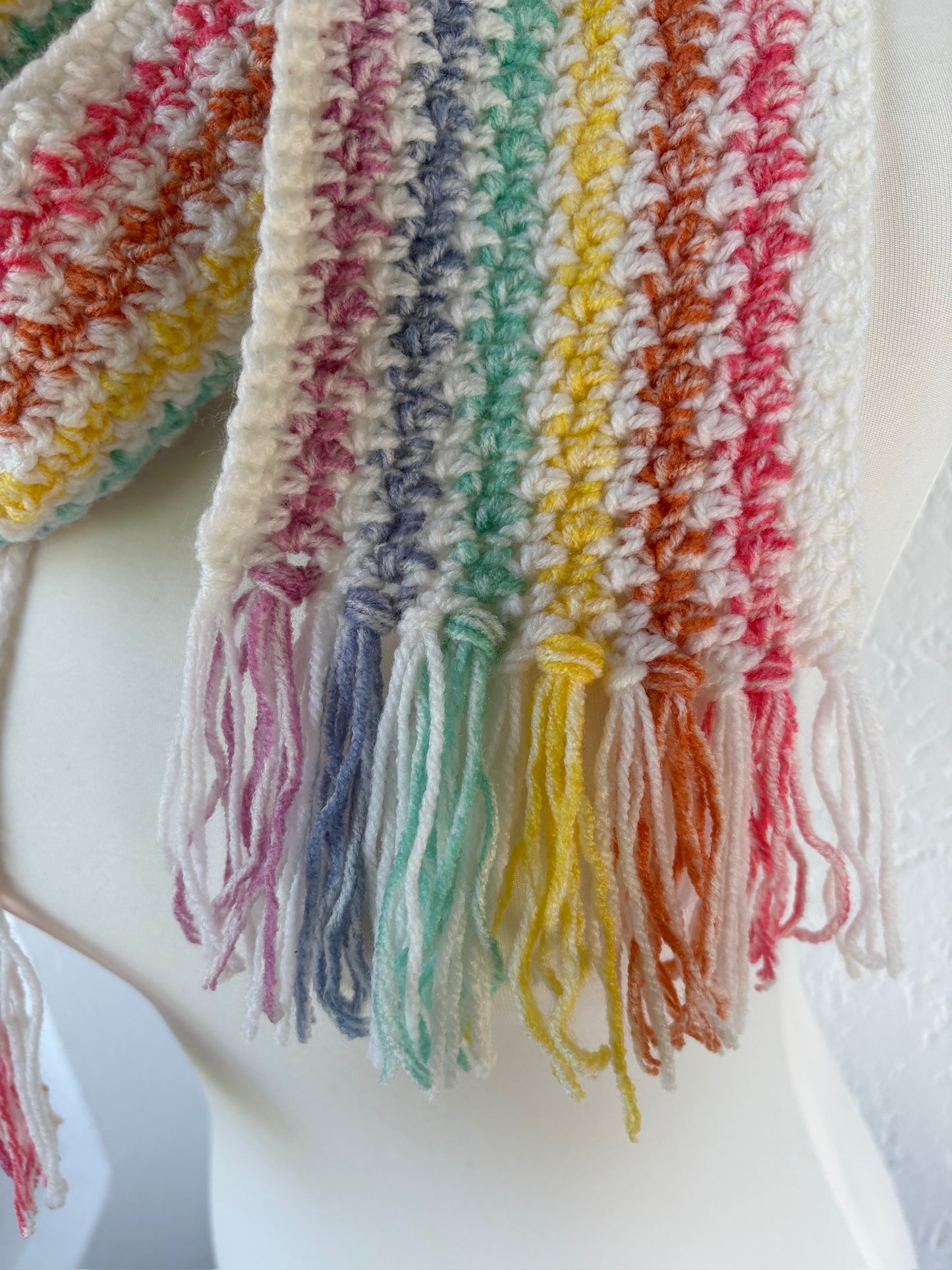 Regenbogen-Schal aus Polyacryl, 215cm lang
