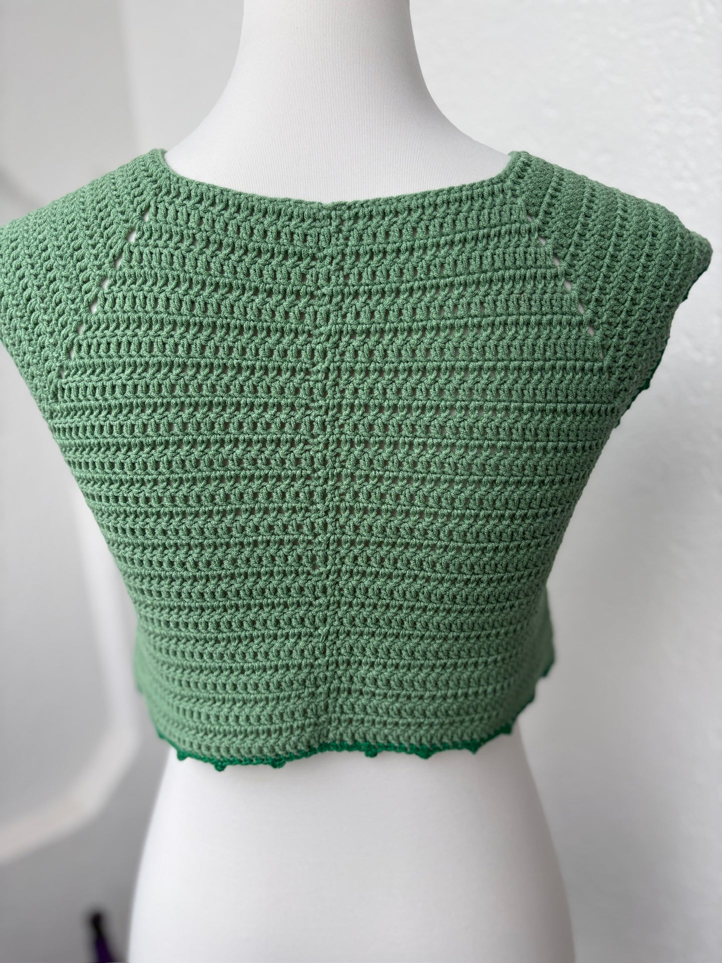 Gehäkeltes Sommer-Shirt – Bambus-Mix | Größe M (eng anliegend)