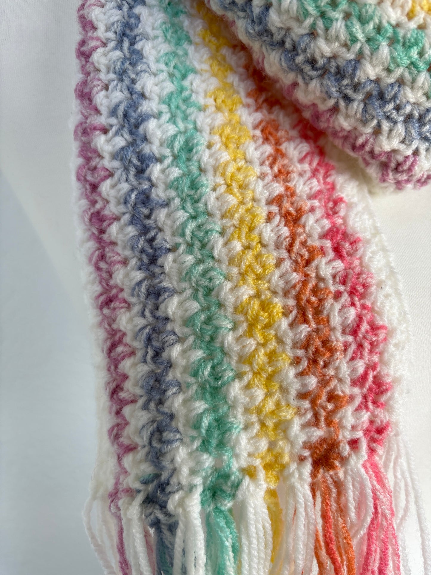 Regenbogen-Schal aus Polyacryl, 215cm lang