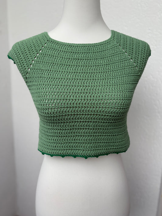 Gehäkeltes Sommer-Shirt – Bambus-Mix | Größe M (eng anliegend)